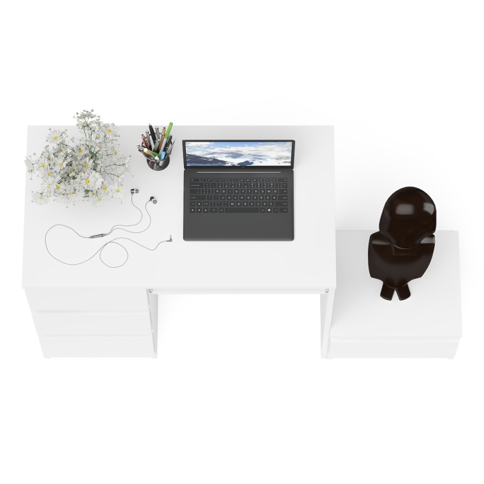 Прямые компьютерные столы, Компьютерный стол три ящика Мори МС-6 левый с тумбой 400