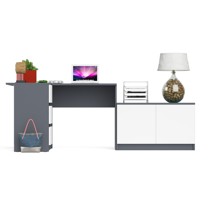 Угловые, Компьютерный угловой стол левое исполнение с широкой тумбой Мори МА-900