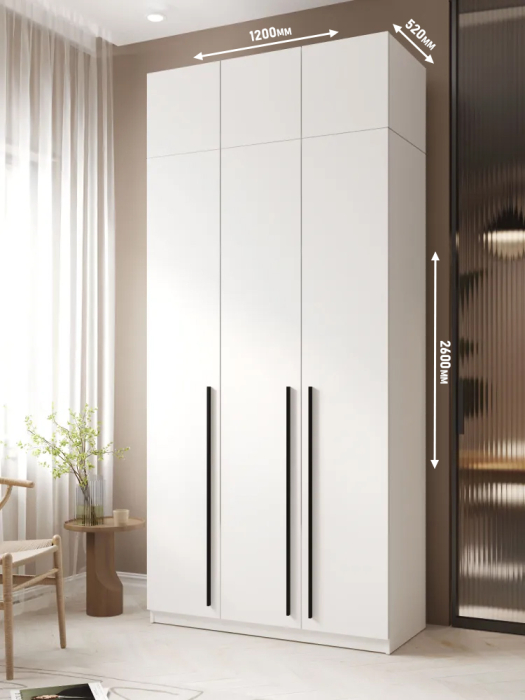 Шкафы распашные, Шкаф распашной с антресолью София 2600х1200х520 мм