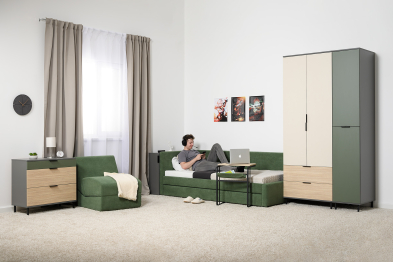 Кровать одинарная Марвэл, мосс