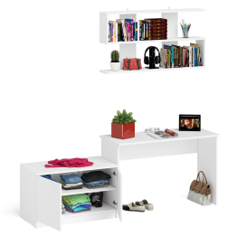 Письменный стол Мори МСП1200 с полкой и тумбой две дверки