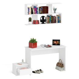 Стол письменный Мори 1200 с тумбочкой и навесной полкой 1200