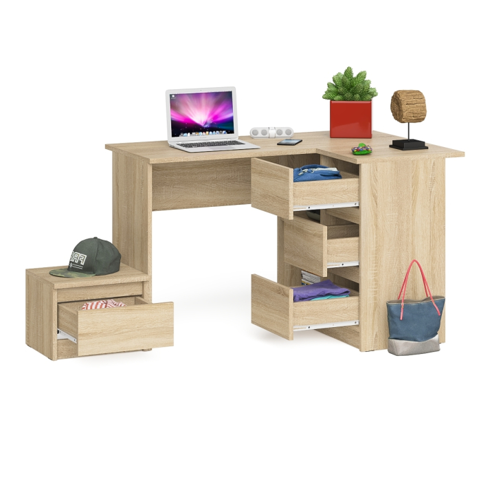 Угловые, Угловой компьютерный стол Мори МС-16 правый с тумбой ТМП400