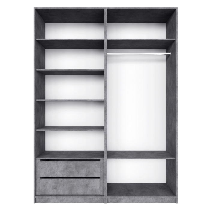 Шкафы распашные, Распашной шкаф Локер 800+800 с ящиками и полками слева