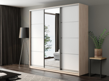 Шкаф-купе Айсберг 240 ШАМОНИ СВЕТЛЫЙ (белый/зеркало)