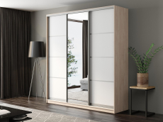 Шкафы-купе, Шкаф-купе Айсберг 220 ШАМОНИ СВЕТЛЫЙ (белый/зеркало)