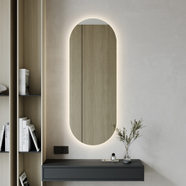 Зеркало с нейтральной подсветкой GENGLASS NOLVIS NF LED M, с проводом  50х135 см