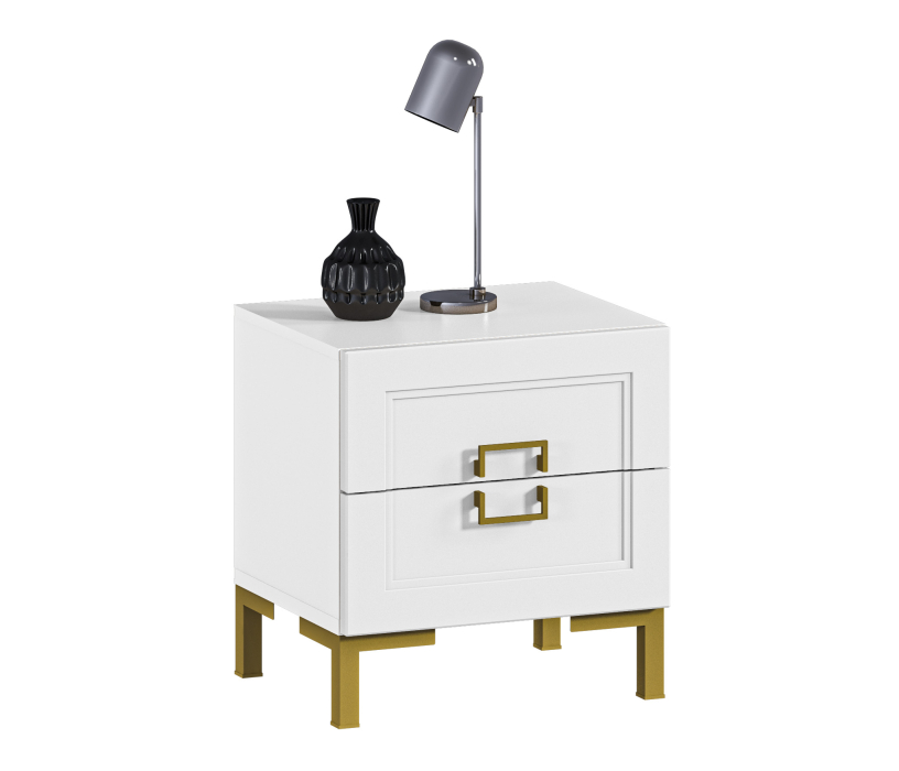 Прикроватные тумбы, Тумба Ассоль СБ-3436 Белый/МДФ Белый