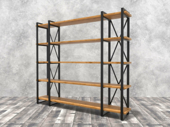 Стеллаж Айсберг Лофт 200х182-4 v3 черный