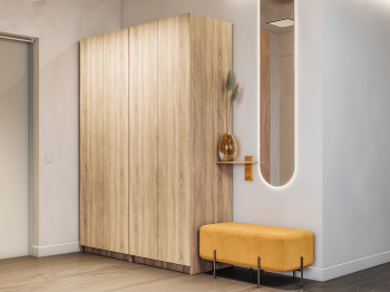 Распашной шкаф Локер 800+800 с ящиками и полками слева