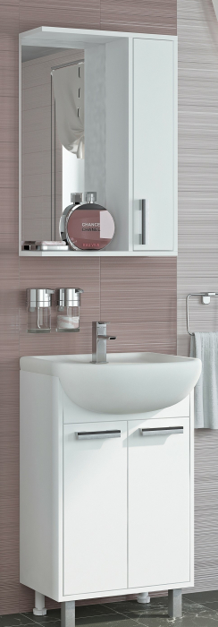 Тумбы с раковиной для ванны, Тумба с раковиной   Francesca Avanti  Eco 50 белый (2 дв. ум. Уют 50)