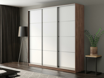 Шкаф-купе Айсберг 240 ШАМОНИ ТЕМНЫЙ (белый/глухой)