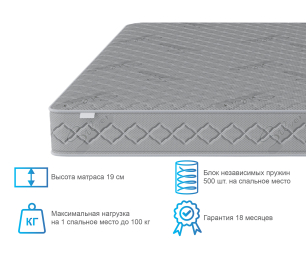 Леон/Бруклин СБ-3366 Кровать с матрасом Сити - Бормио 900*2000