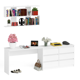 Мори стол письменный 1200.1 с полкой 1200 и широким комодом