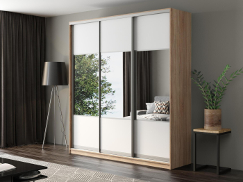 Шкаф-купе Айсберг 220 СОНОМА (белый/комбинированный)