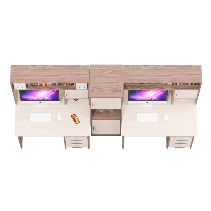 Домашние кабинеты, Стенка из компьютерных столов для двоих человек СК-9