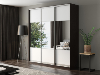 Шкаф-купе Айсберг 220 ВЕНГЕ (белый/комбинированный)