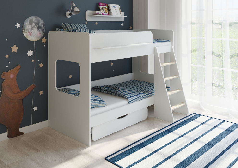 Для подростков, Двухъярусная кровать Легенда 25.2 белый