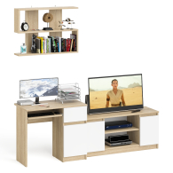 Прямые компьютерные столы, Однотумбовый компьютерный стол Мори МС-1 правый с тумбой МТВ1200.1 и открытой полкой на 900