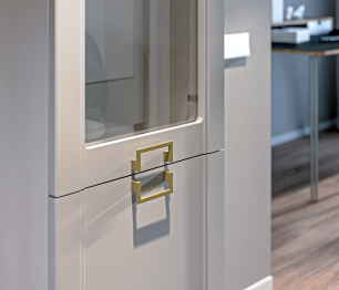 Шкаф-витрина Ассоль СБ-3429 Кашемир серый/МДФ Кашемир