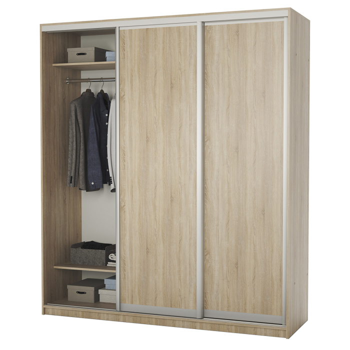 Шкафы-купе, Шкаф-купе 3-х дв. Премиум с полками и со штангами 220х60х220