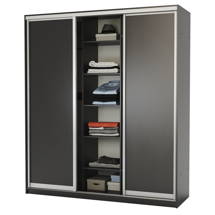 Шкафы-купе, Шкаф-купе 3-х дв. Премиум с полками и со штангами 200х60х220