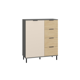 Комод Марвэл 16.234.01, темно-серый, сатин, плэйн