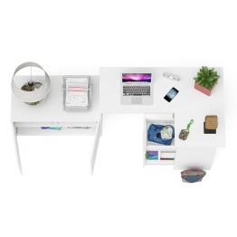 Тумба широкая Мори 900 и угловой стол компьютерный Мори правый