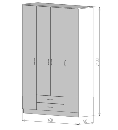 Шкаф Фреш прямой ПФР 4-2