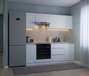 Кухонный гарнитур Леон прямой 210 см, белый