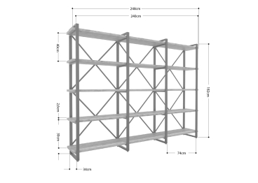 Стеллаж Айсберг Лофт 240х182-4 черный