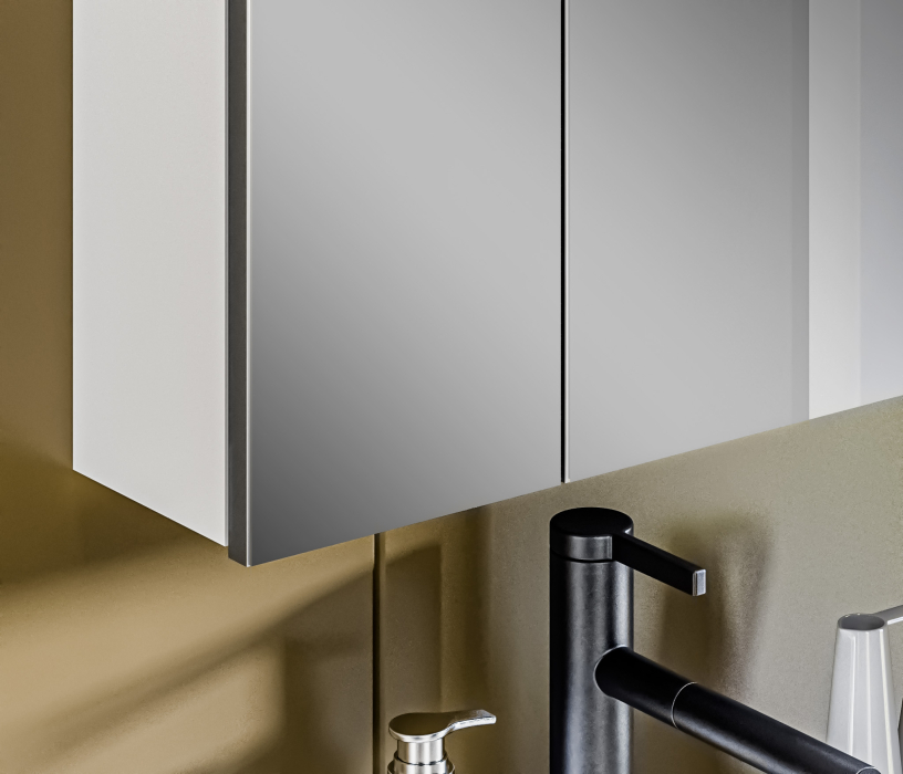 Шкафы с зеркалом, Шкаф 2х дверный с зеркалом Люкс СБ-3152 Белый