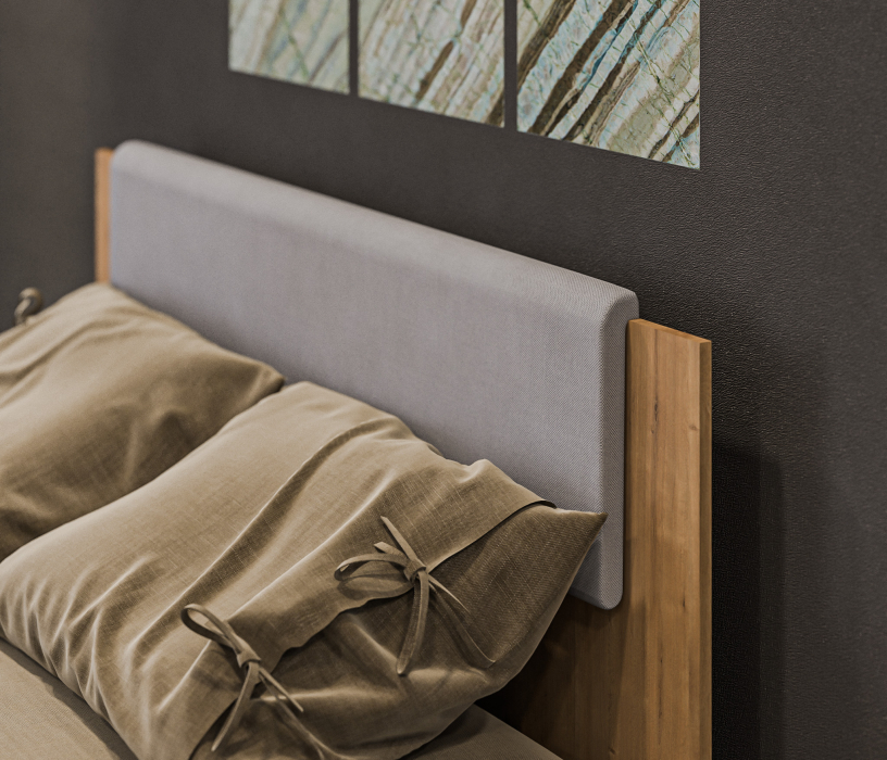 Кровати 160 см, Кровать с подъемным механизмом (1600) Милан СБ-3269 Серый,Дуб Гамильтон