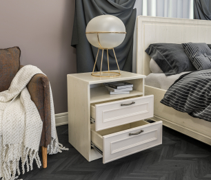 Тумба Гранд / Ливерпуль СБ-3514 Дуб Приморский Белый/МДФ Классика Светлый