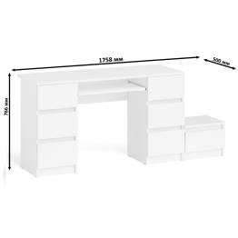 Компьютерный двухтумбовый стол Мори с дополнительной тумбой