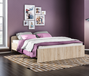 Кито СБ-2301 Кровать (1600) Дуб Сонома с основанием