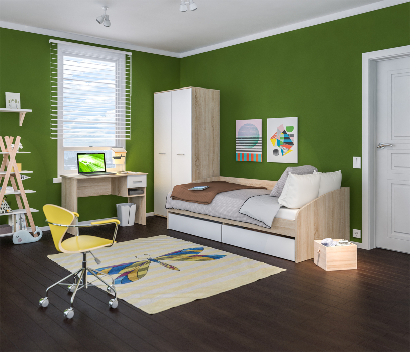 Кровати 90 см, Кровать Мамбо СБ-2372.Н с матрасом Сити - Бормио 900*2000