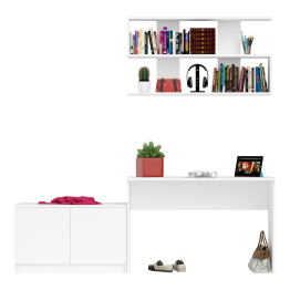 Письменный стол Мори МСП1200 с полкой и тумбой две дверки