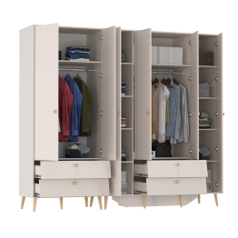 Набор шкафов Афина из шкафа 4-х дверного и шкафа 2-х дверного универсальная сборка