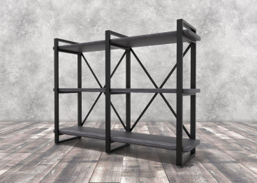 Стеллаж Айсберг Лофт 120х102-3 черный