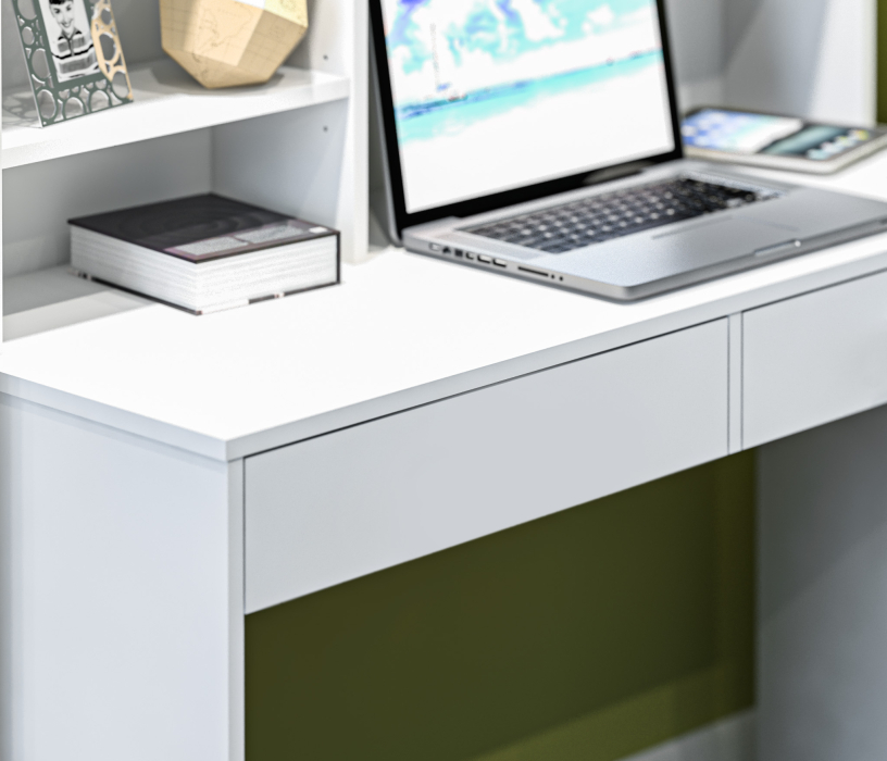 Прямые компьютерные столы, Терра СБ-3213 Стол Белый механизм открывания push