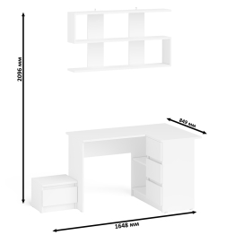 Стол угловой компьютерный МС-16 Мори правый с полкой верхней на 1200 и тумбой ТМП400
