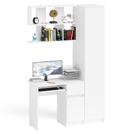 Пенал Мори однодверный на 400.1 с компьютерным столом Мори МС-1 правый и полкой 900