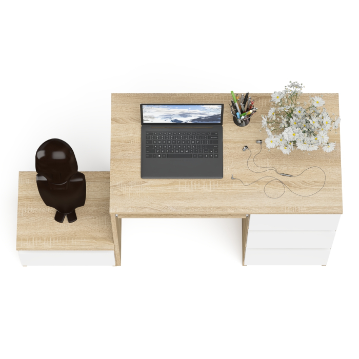 Прямые компьютерные столы, Стол компьютерный Мори МС-6 правое исполнение с тумбочкой 400-1