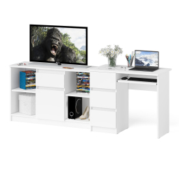 Стол компьютерный три ящика МС-6 левый с тумбой 1204-1 Мори