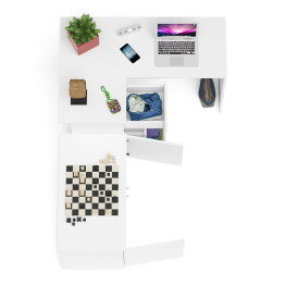 Компьютерный угловой стол левое исполнение с широкой тумбой Мори МА-900