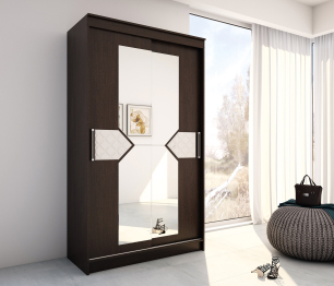 ЛДСП Шкаф-купе НИКОЛЬ 2 Венге-Лиственница светлая