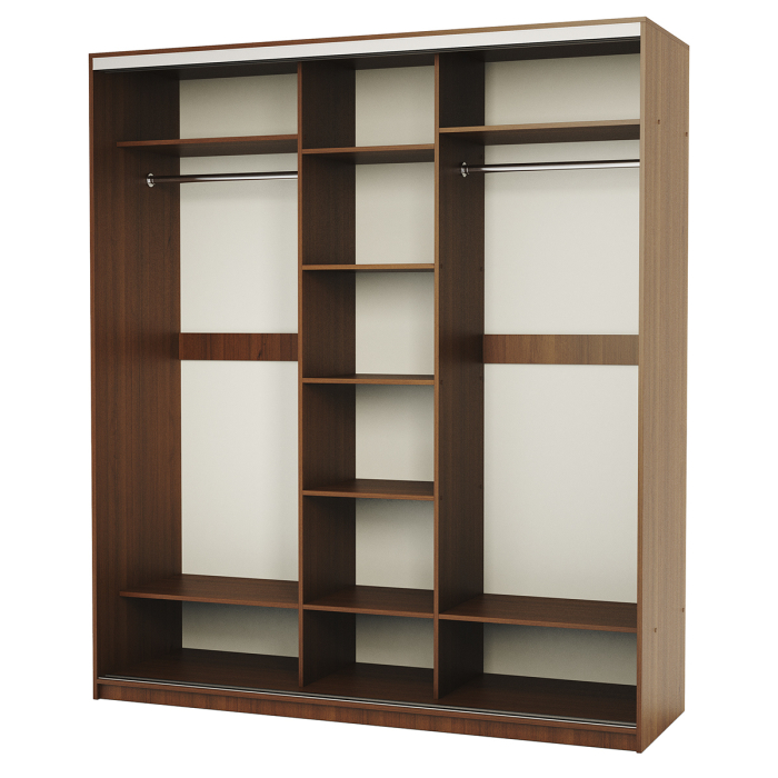 Шкафы-купе, Шкаф-купе 3-х дв. Премиум с полками и со штангами 190х60х220