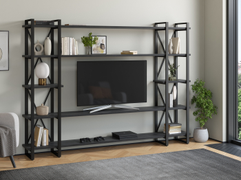 Стеллаж Айсберг Лофт 240х182-4 v4 черный