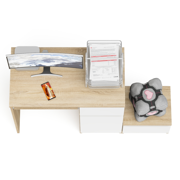 Прямые компьютерные столы, Компьютерный стол МС-1 правый с тумбой Мори